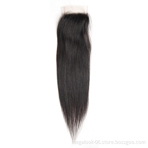 Megalook Hair Discounts Cheap 100 Percent Indian Remy Mink Unprocessed Virgin Straight Human Hair Bundle With Closure